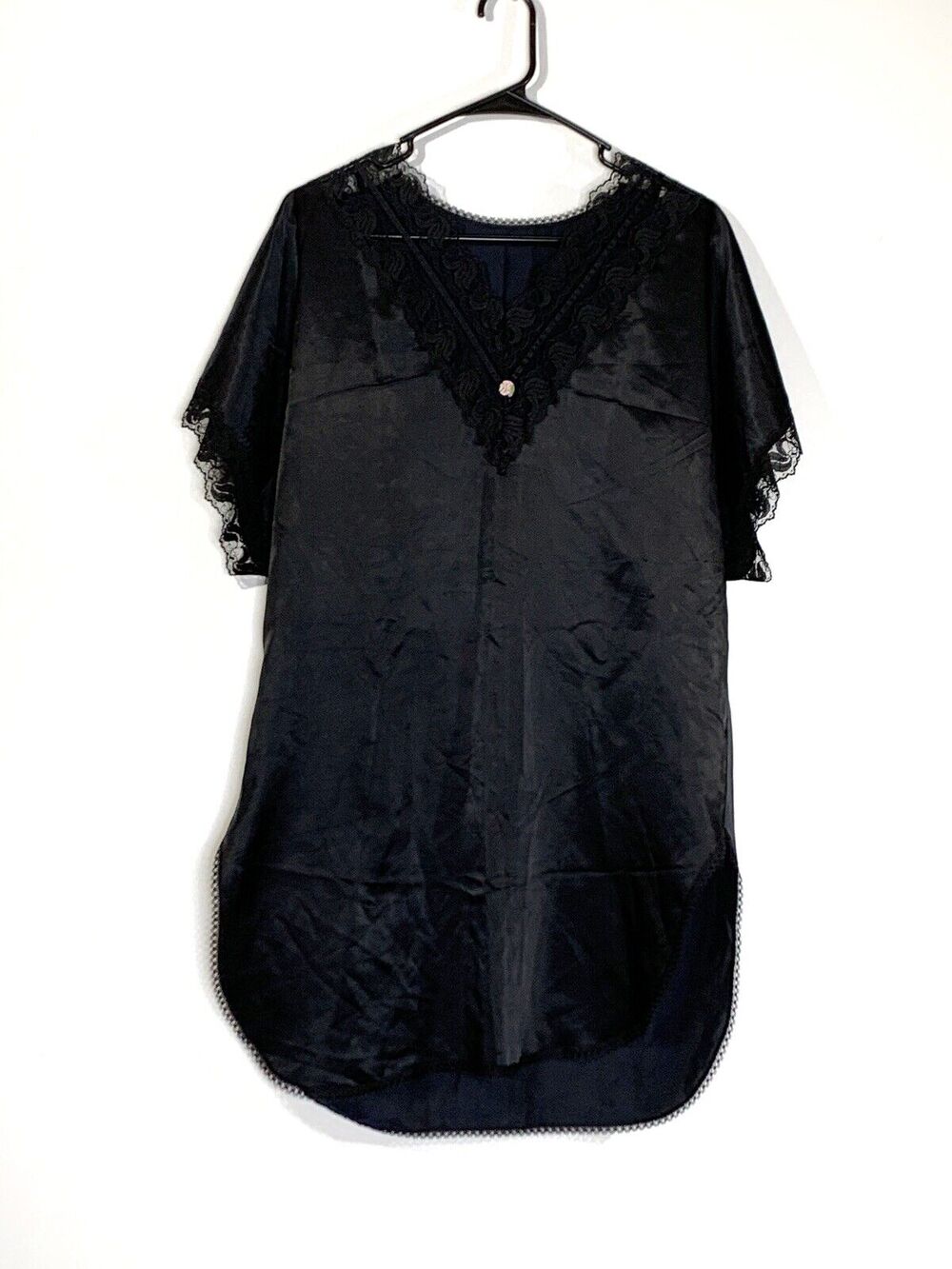 Bodychic womens lingerie pullover black sexy nightgown size medium